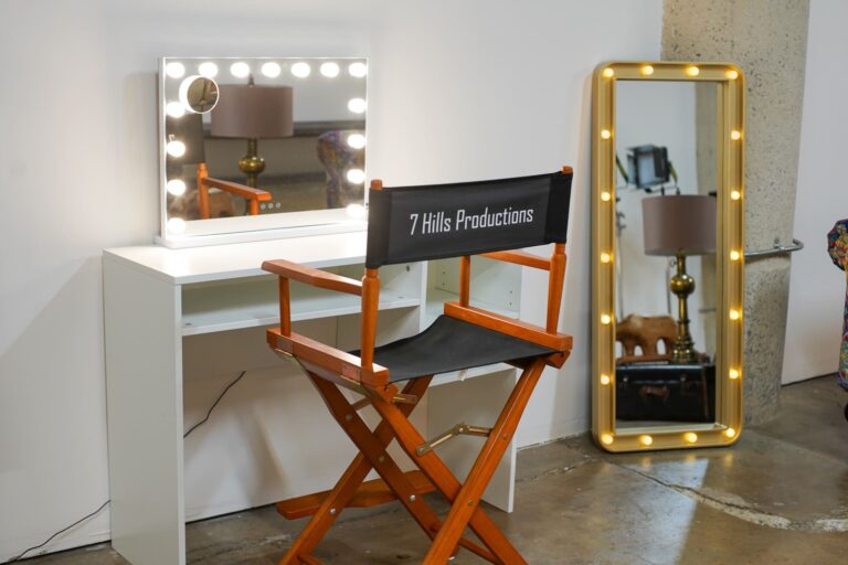 Hair and makeup station in our studio