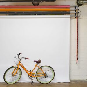 White seamless cyclorama wall in a Los Angeles production studio