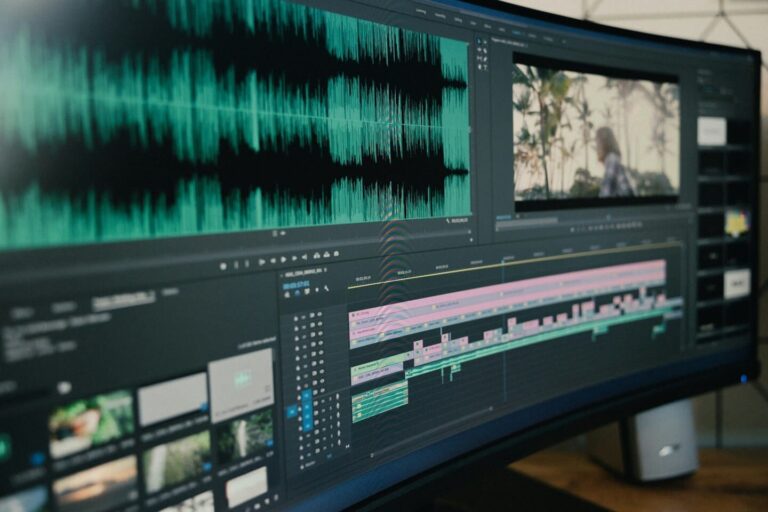 Editor cutting a fundraising film